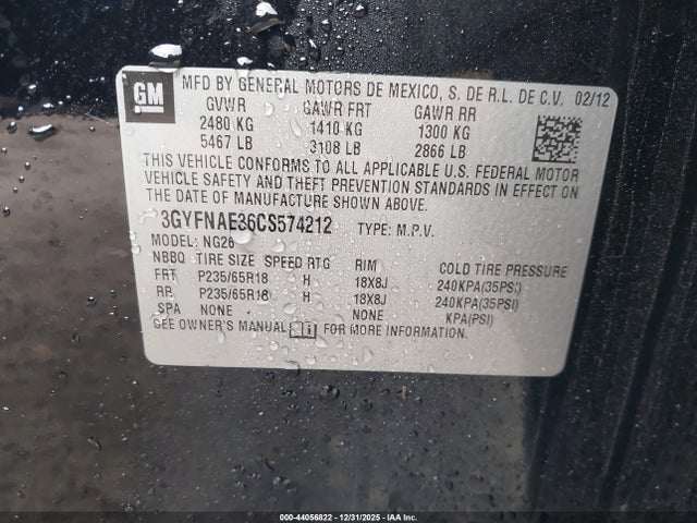 2012 CADILLAC SRX 3GYFNAE36CS574212 Photo 8