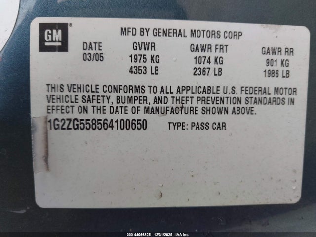 2006 PONTIAC G6 1G2ZG558564100650 Photo 8