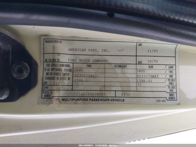 1994 FORD ECONOLINE 1FDEE14H1RHA38165 Photo 8