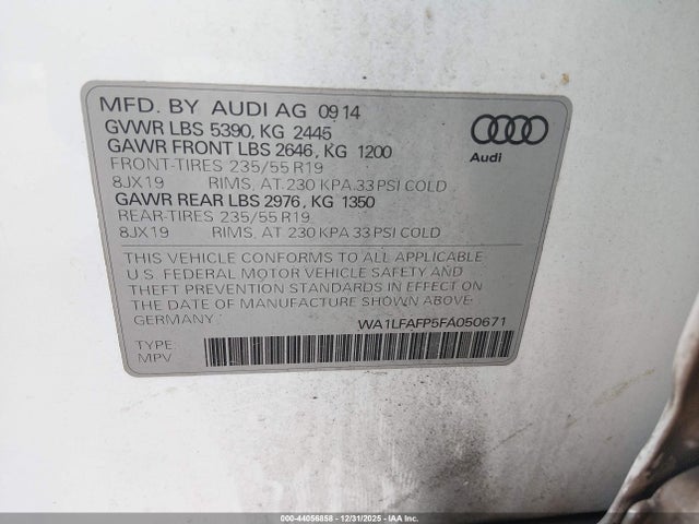 2015 AUDI Q5 WA1LFAFP5FA050671 Photo 8