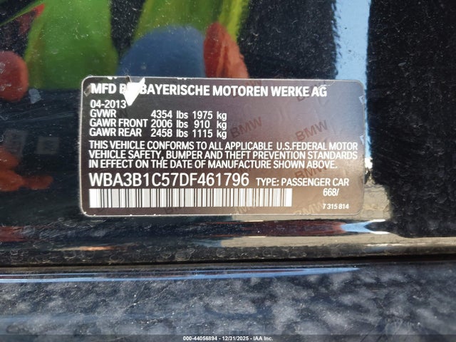 2013 BMW 320I WBA3B1C57DF461796 Photo 8
