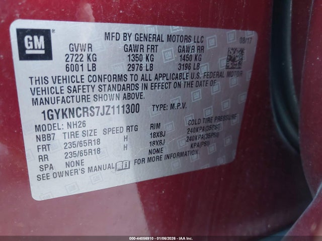 2018 CADILLAC XT5 1GYKNCRS7JZ111300 Photo 8