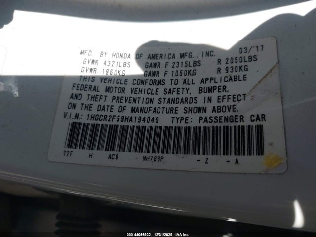 1HGCR2F59HA194049 Honda Accord Sport