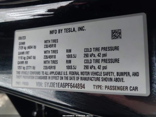 2023 TESLA MODEL 3 5YJ3E1EA6PF644894 Photo 8