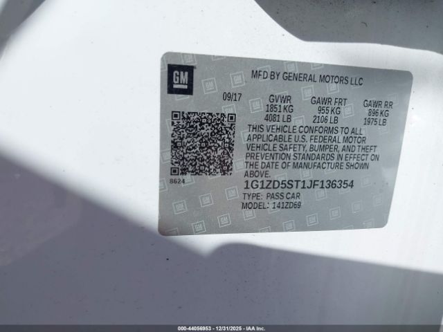 2018 CHEVROLET MALIBU 1G1ZD5ST1JF136354 Photo 8