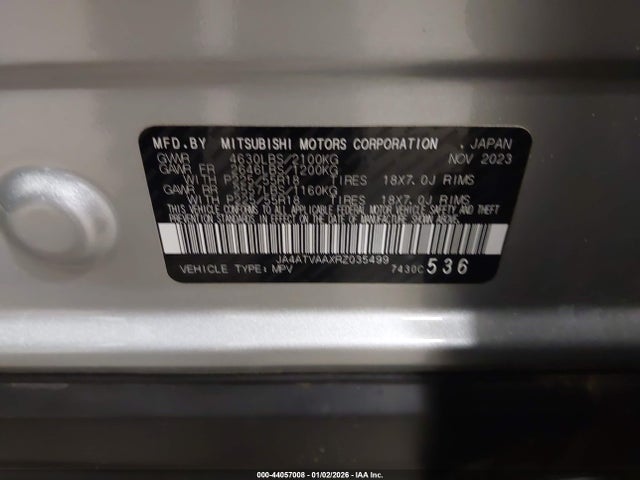 JA4ATVAAXRZ035499 Mitsubishi Eclipse Cross Le S-awc