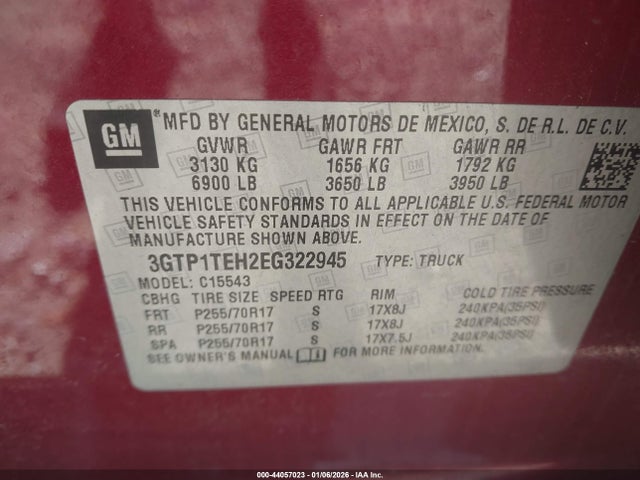 3GTP1TEH2EG322945 GMC SIERRA 1500
