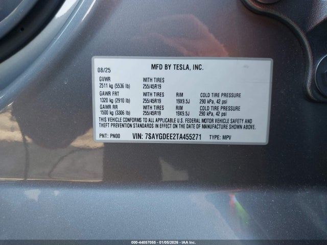 2026 TESLA MODEL Y 7SAYGDEE2TA455271 Photo 8