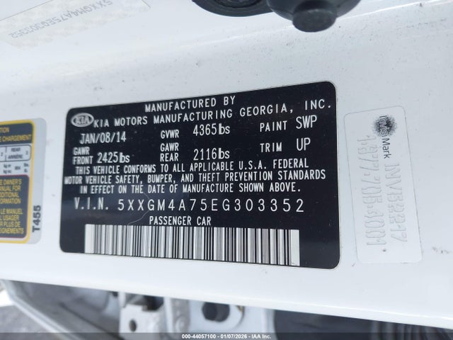 5XXGM4A75EG303352 KIA Optima Lx