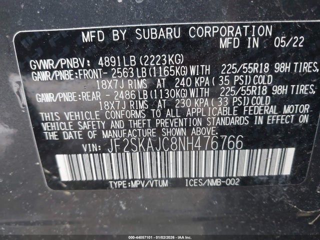 2022 SUBARU FORESTER JF2SKAJC8NH476766 Photo 8