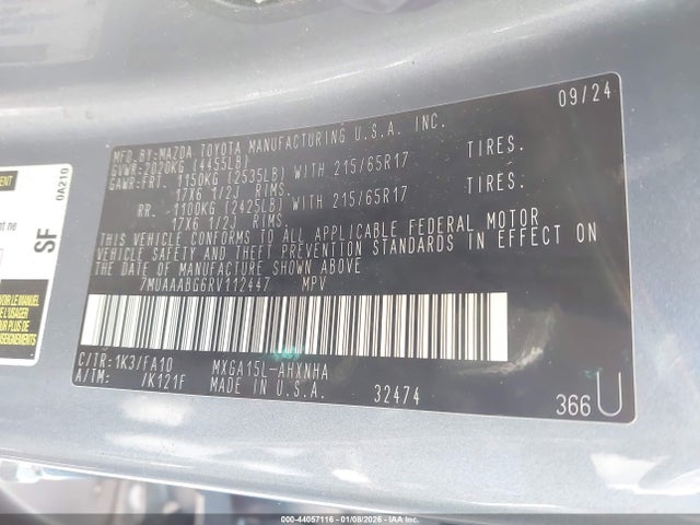 2024 TOYOTA COROLLA CROSS 7MUAAABG6RV112447 Photo 8