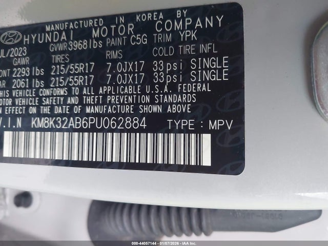 KM8K32AB6PU062884 Hyundai Kona Sel