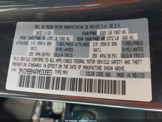 Aukcja sprzedaży 2024 Mazda Cx-30 2.5 S Select Sport, vin: 3MVDMBBM4RM630663, numer aukcji: 44057166