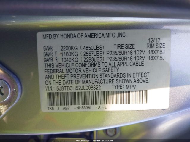 2018 ACURA RDX 5J8TB3H52JL008322 Photo 8