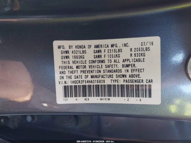 1HGCR2F54HA016839 Honda Accord Sport