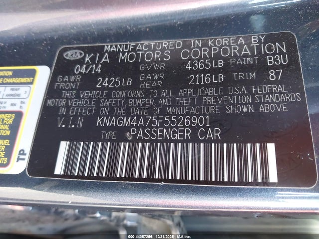KIA Optima Lx 2015 KNAGM4A75F5526901 Image 9