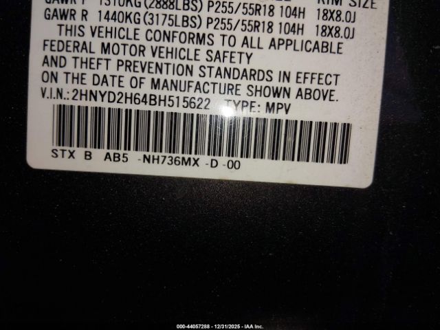 2011 ACURA MDX 2HNYD2H64BH515622 Photo 8