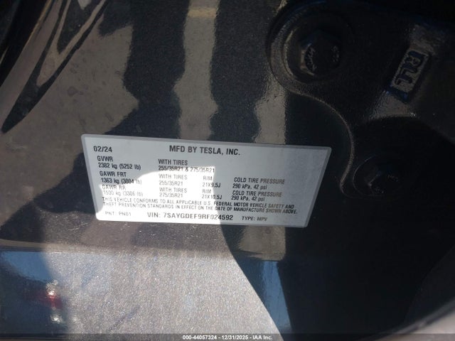 2024 TESLA MODEL Y 7SAYGDEF9RF024592 Photo 8