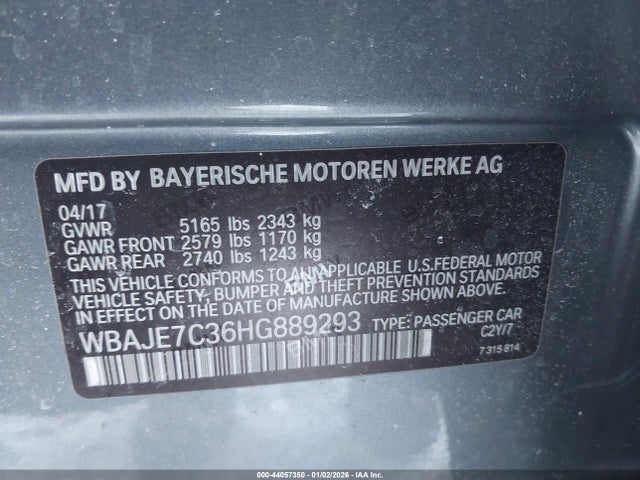 Продаж на аукціоні авто 2017 Bmw 540i Xdrive, vin: WBAJE7C36HG889293, номер лоту: 44057350