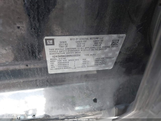 1GNSKBKC8HR200354 Chevrolet Tahoe Lt