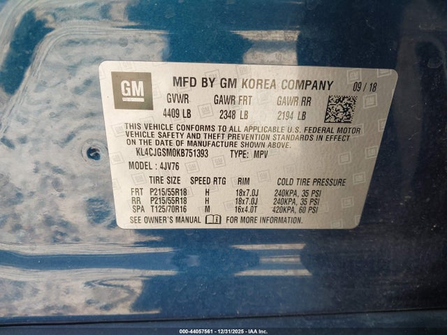 Aukcja sprzedaży 2019 Buick Encore Awd Essence, vin: KL4CJGSM0KB751393, numer aukcji: 44057561