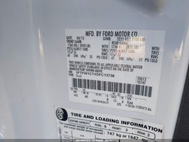 2013 FORD F-150 1FTFW1CTXDFC13738 Photo 8