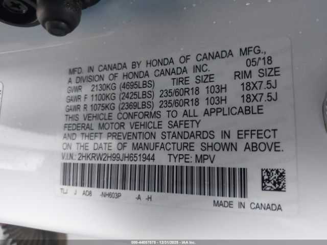 2018 HONDA CR-V 2HKRW2H99JH651944 Photo 8