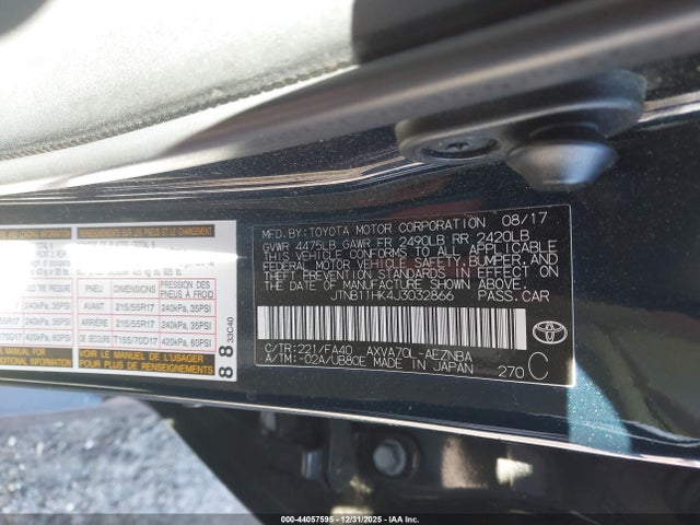 JTNB11HK4J3032866 Toyota CAMRY LE