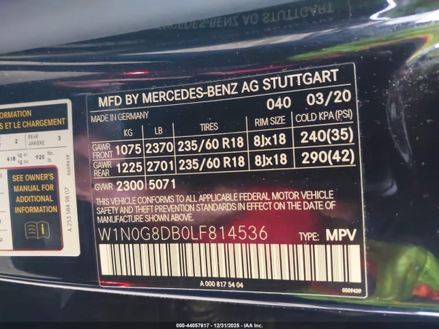 W1N0G8DB0LF814536 Mercedes-Benz GLC 300
