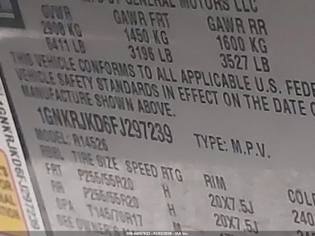 2015 CHEVROLET TRAVERSE 1GNKRJKD6FJ297239 Photo 8