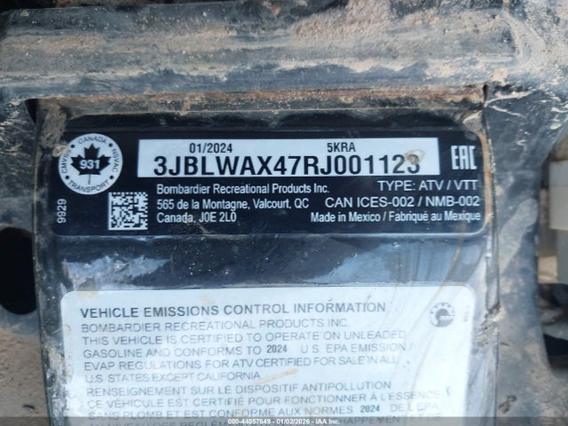 3JBLWAX47RJ001123 Can-Am Outlander X Mr 1000r