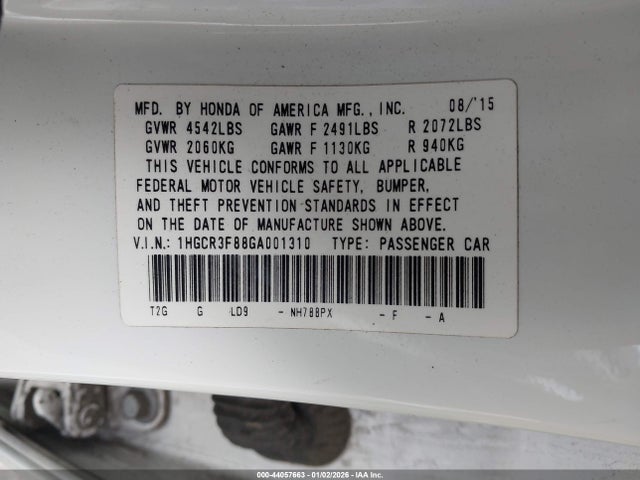 1HGCR3F88GA001310 Honda Accord Ex-l V-6