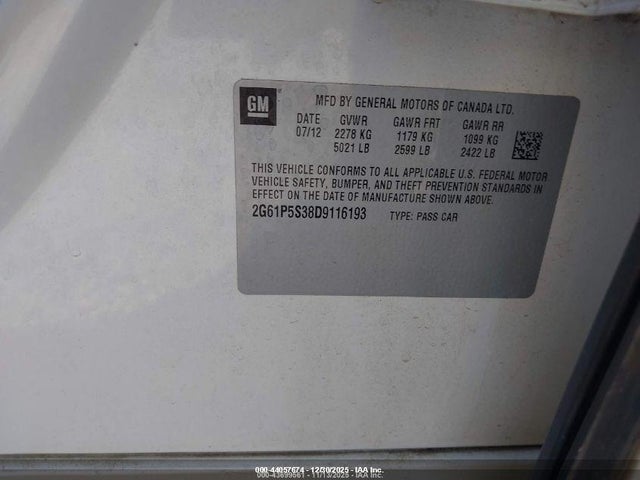 2013 CADILLAC XTS 2G61P5S38D9116193 Photo 8