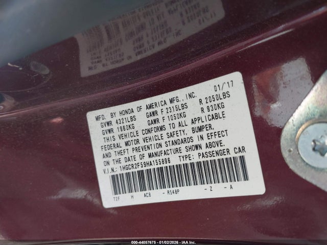 1HGCR2F59HA155896 Honda Accord Sport
