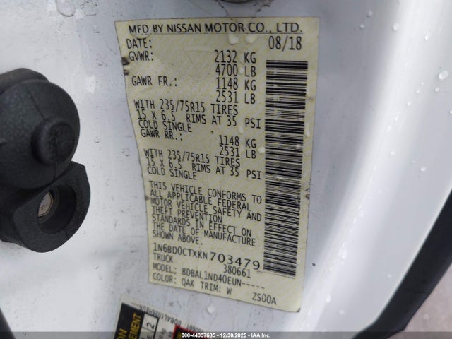 Nissan FRONTIER S 2019 1N6BD0CTXKN703479 Image 26