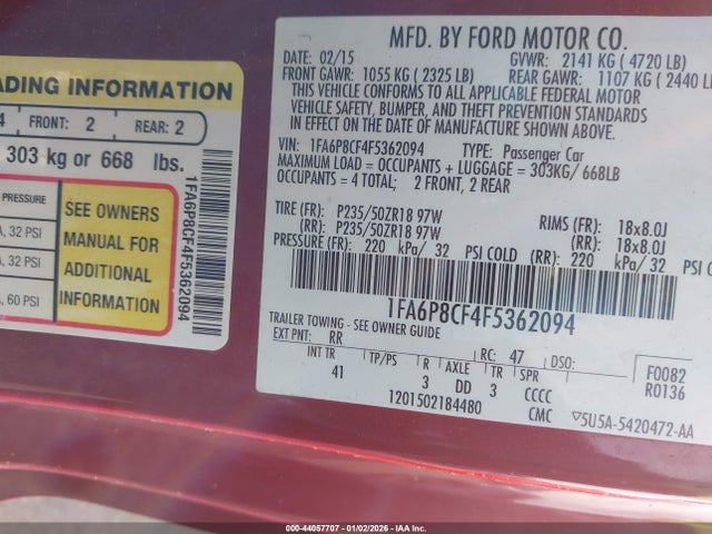 2015 FORD MUSTANG 1FA6P8CF4F5362094 Photo 8