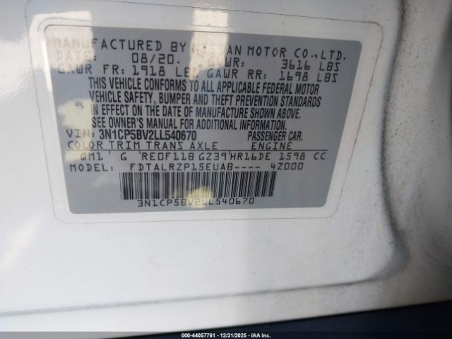 2020 NISSAN KICKS 3N1CP5BV2LL540670 Photo 8
