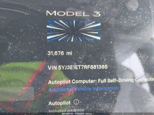 Продажа на аукционе авто 2024 Tesla Model 3 Performance All-wheel Drive, vin: 5YJ3E1ET7RF881365, номер лота: 44057797