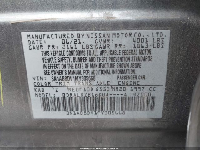 2021 NISSAN SENTRA 3N1AB8DV1MY305668 Photo 8
