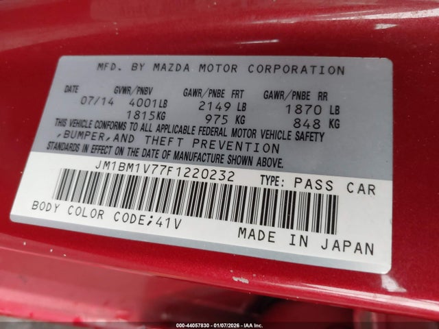Продажа на аукционе авто 2015 Mazda Mazda3, vin: JM1BM1V77F1220232, номер лота: 44057830