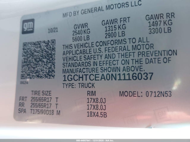 2022 CHEVROLET COLORADO 1GCHTCEA0N1116037 Photo 8