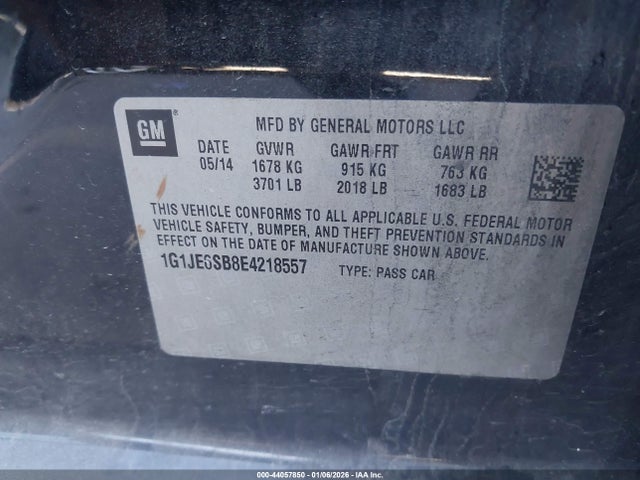 1G1JE6SB8E4218557 Chevrolet Sonic Ltz Auto