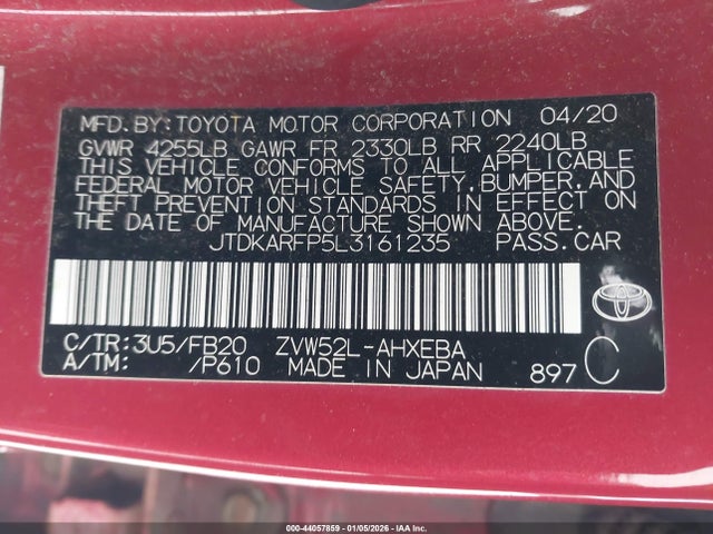 2020 TOYOTA PRIUS PRIME JTDKARFP5L3161235 Photo 8