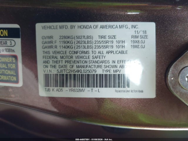 2019 ACURA RDX 5J8TC2H54KL025079 Photo 8