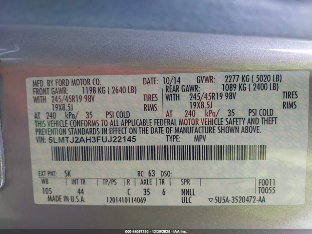 2015 LINCOLN MKC 5LMTJ2AH3FUJ22145 Photo 8