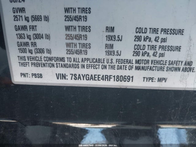 2024 TESLA MODEL Y 7SAYGAEE4RF180691 Photo 8