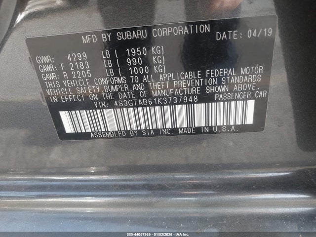 Subaru Impreza 2.0i 2019 4S3GTAB61K3737948 Image 9