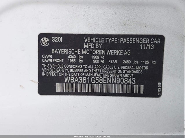 WBA3B1G58ENN90843 BMW 320i
