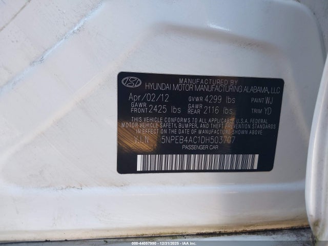 2013 HYUNDAI SONATA 5NPEB4AC1DH503707 Photo 8