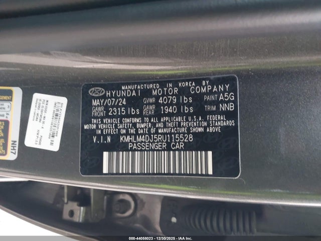 KMHLM4DJ5RU115528 Hyundai Elantra Hybrid Blue